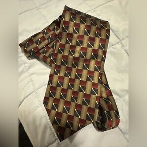 Gravelly Handmade Italian Men's Patterned Silk Tie-Deep Burgundy, Navy, Silver